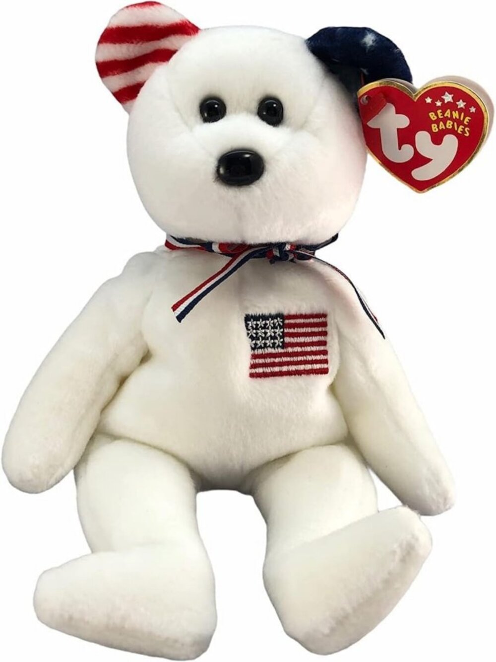 Patriotic Plush Stuffed Animal - 8.5" America Bear Toy with Stars & Stripes